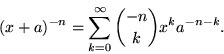 Negative Binomial Theorem