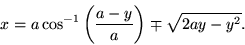 Cycloid Cartesian Equation