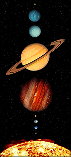 The Sun and its 9 planets